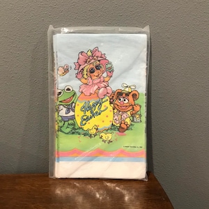 1989 C.A. Reed Muppet Babies “Happy Easter” Table Cover- Vintage Muppet Babies Paper Tablecloth