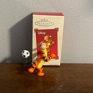 2003 Hallmark Soccer Tigger Style Ornament- Vintage Disney Winnie-the-Pooh Tigger Soccer Christmas Ornament