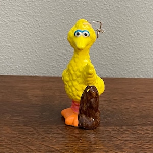 1977 Sesamstraße Big Bird Urlaub Ornament - Vintage Muppets Keramik Sesamstraße Big Bird Weihnachtsverzierung
