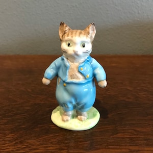 Tom Kätzchen- BP2A, Gold Oval Beatrix Potter Figur - Beswick, England