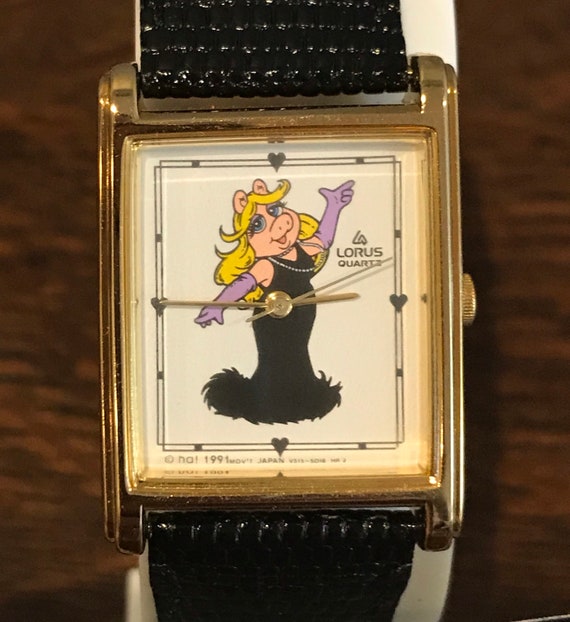 1991 Lorus Miss Piggy Watch- Vintage Rectangular M