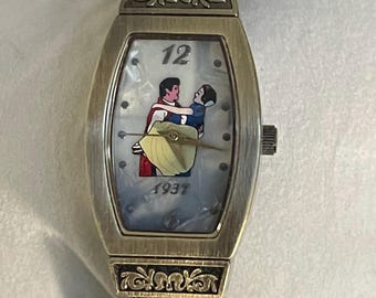 Limited Edition Snow White and the Seven Dwarfs Watch and Wooden Box- Vintage Limited Edition Snow White and Prince Watch