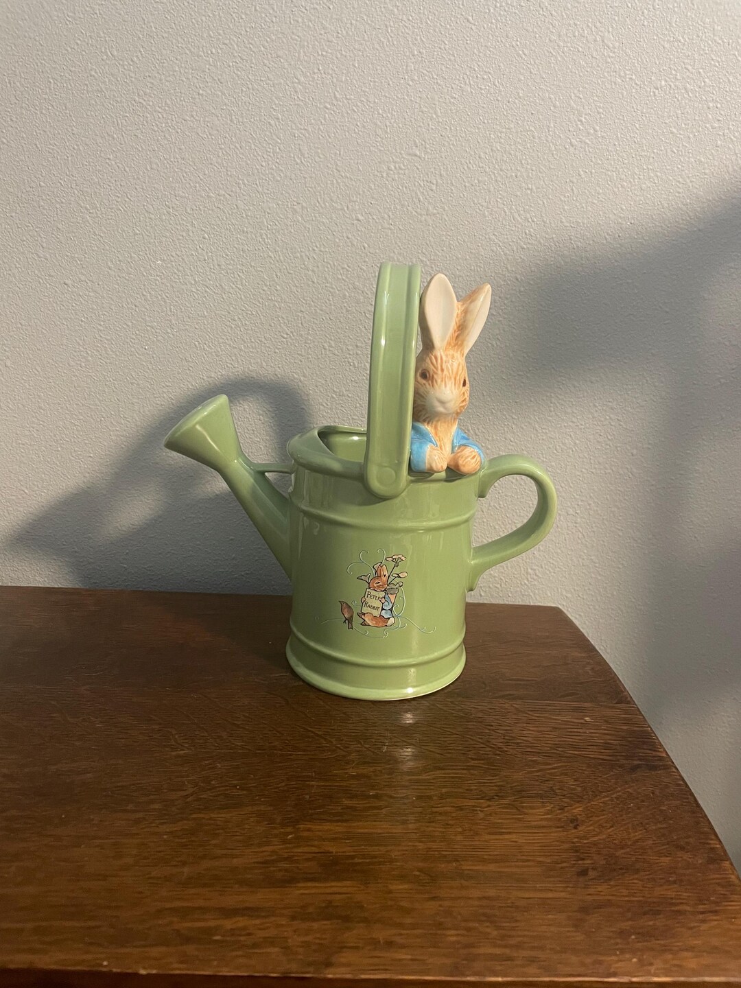 1999 Teleflora Peter in Watering Can Figurine Vase- Vintage Ceramic ...