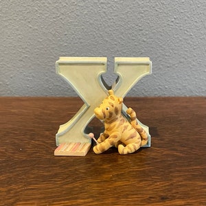 1990 Michel & Company Classic Winnie-the-Pooh Alphabet Figurine- Vintage Tigger Letter X Figurine