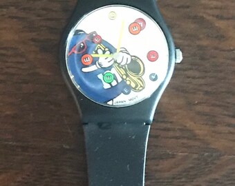 Vintage Spokescandies collectable Watch. Saxophone playing Blue M&M 1996 1996 M&M main image 2