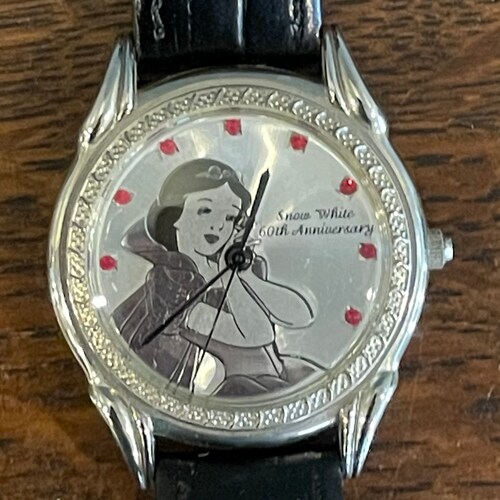 1997 Disney Snow White and the Seven Dwarfs 60th Anniversary Watch and Enamel Pin- Vintage Limited Edition Snow White Anniversary shops Watch