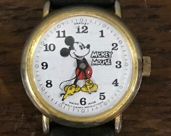 Vintage Bradley Mickey Mouse Happy Birthday Watch Registered Edition Bradley Disney Wrist Watch Etsy UK