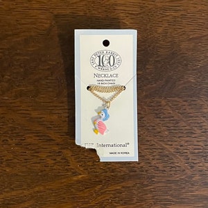 1993 JHB International Beatrix Potter Jemima Puddleduck Necklace- Vintage Metal and Enamel Jemima Puddle-Duck Necklace