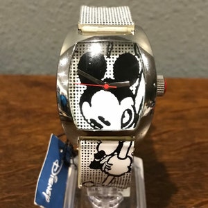 1990&#39;s SII Marketing Walt Disney Comics Mickey Mouse Watch- Vintage Disney Mickey Comic Watch, with Mickey Pin