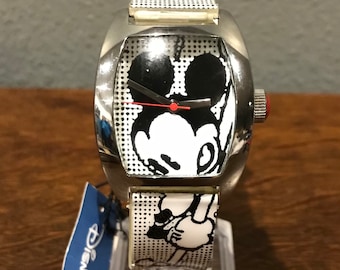 Reloj de Mickey Mouse de Walt Disney Comics de SII Marketing de los años 90: reloj vintage de Disney Mickey Comics con pin de Mickey
