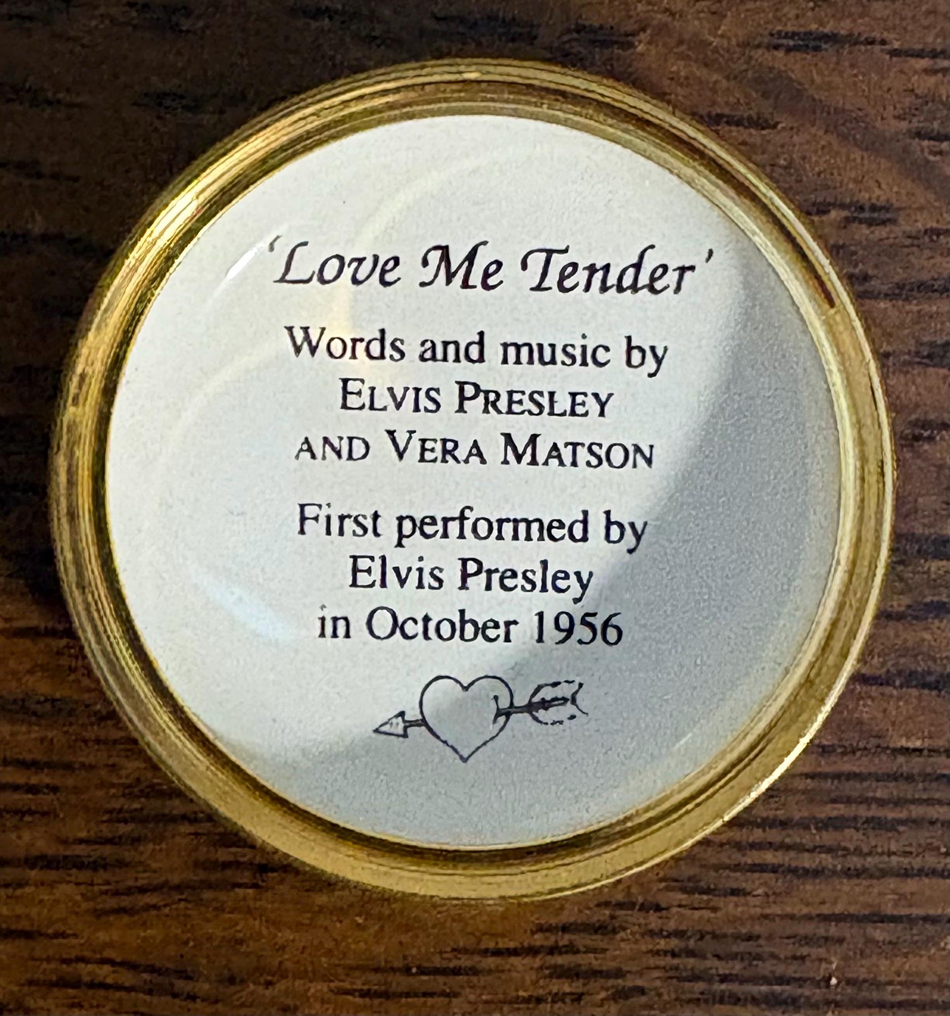 Halcyon Days Elvis Presley “love Me Tender” Enamel Box- Vintage