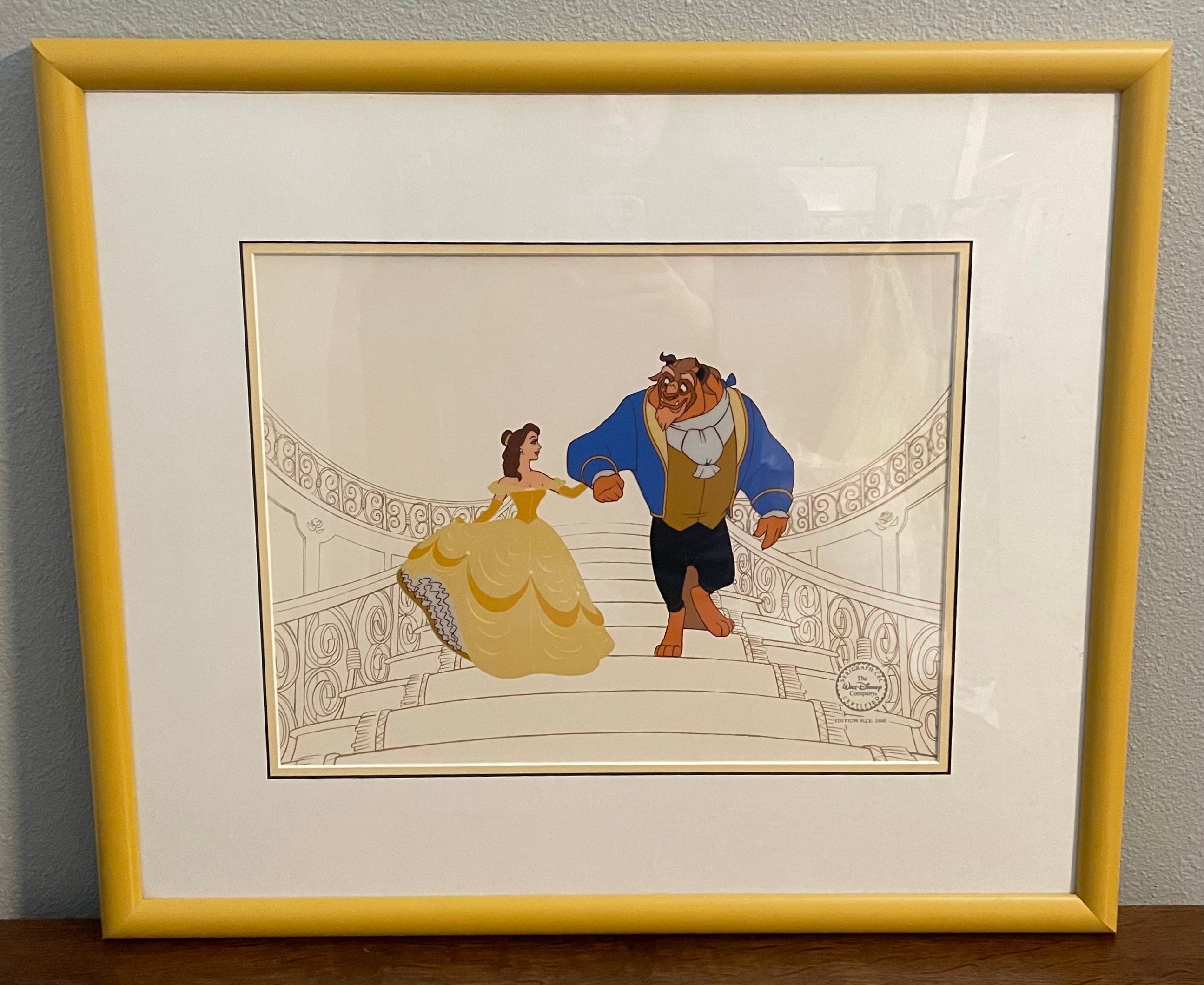 Beauty and the Beast ハンドペイント セル画 限定500 1990's Limited Edition Beauty and the Beast Serigraph Cel- Vintage