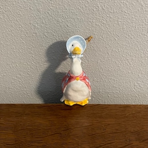 1993 Schmid Jemima Puddle-Duck Ornament- Vintage Beatrix Potter Figurine Ornament