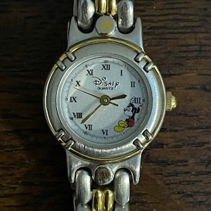 【美品】Disney Time Works ミニーマウス腕時計 1990's Disney Time Works Mickey Mouse Watch- Vintage Women's