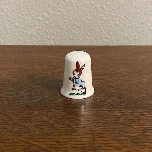 1990’s Stoke-on-Trent Peter Rabbit Fine Bone China Thimble- Vintage Beatrix Potter Thimble