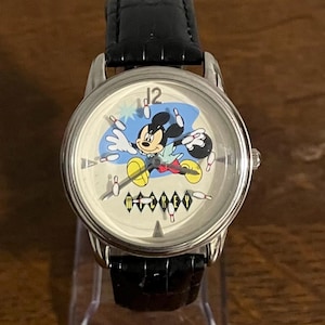 1990&#39;s Disney Catalog Exclusive Mickey Mouse Bowlo Watch- Vintage Bowling Mickey Watch