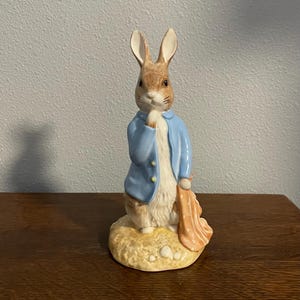Large Sized Peter with Red Pocket Handkerchief- Beatrix Potter Figurine- Royal Albert, Copyright 1996- Signed by Michael Doulton