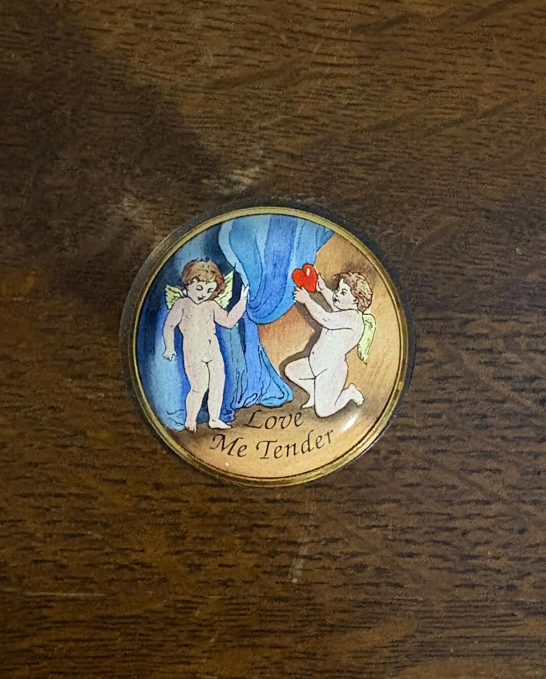HALCYON DAYS ENAMELSケース(Love Me Tender) Halcyon Days Elvis Presley “love Me Tender” Enamel Box- Vintage