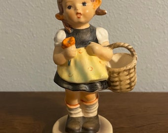 1960's Hummel Girl With Basket Figurine- Vintage Girl Holding a