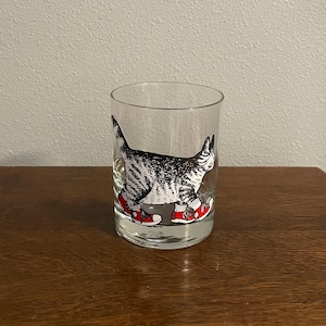 1980's B. Kliban Cat Glass- Vintage Sigma the Tastesetter Kliban Cat Rocks Glass