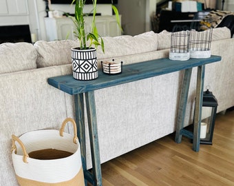 Sofa Table | Console Table |Beach House Table | Coastal Farmhouse | Skinny Table | Entryway Table | Worn Navy | Custom Colors | Narrow Table