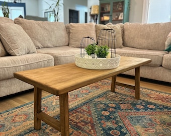 Handcrafted Farmhouse Coffee Table: Rustic Solid Wood Living Room Furniture