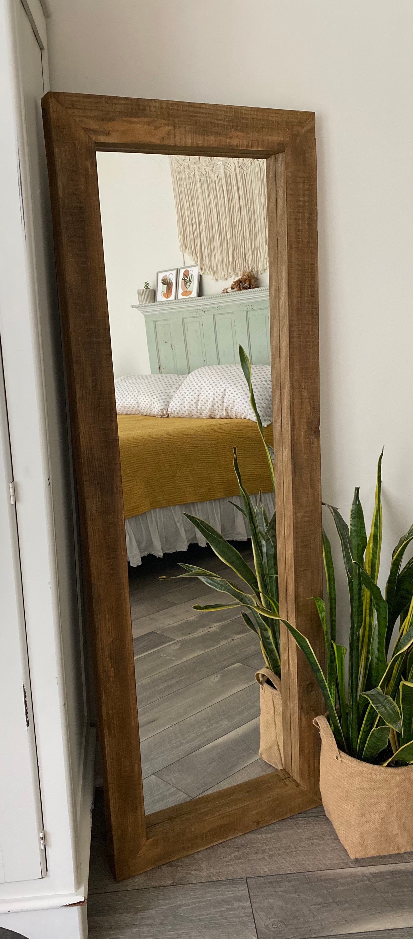 Wooden full 2024 length mirror