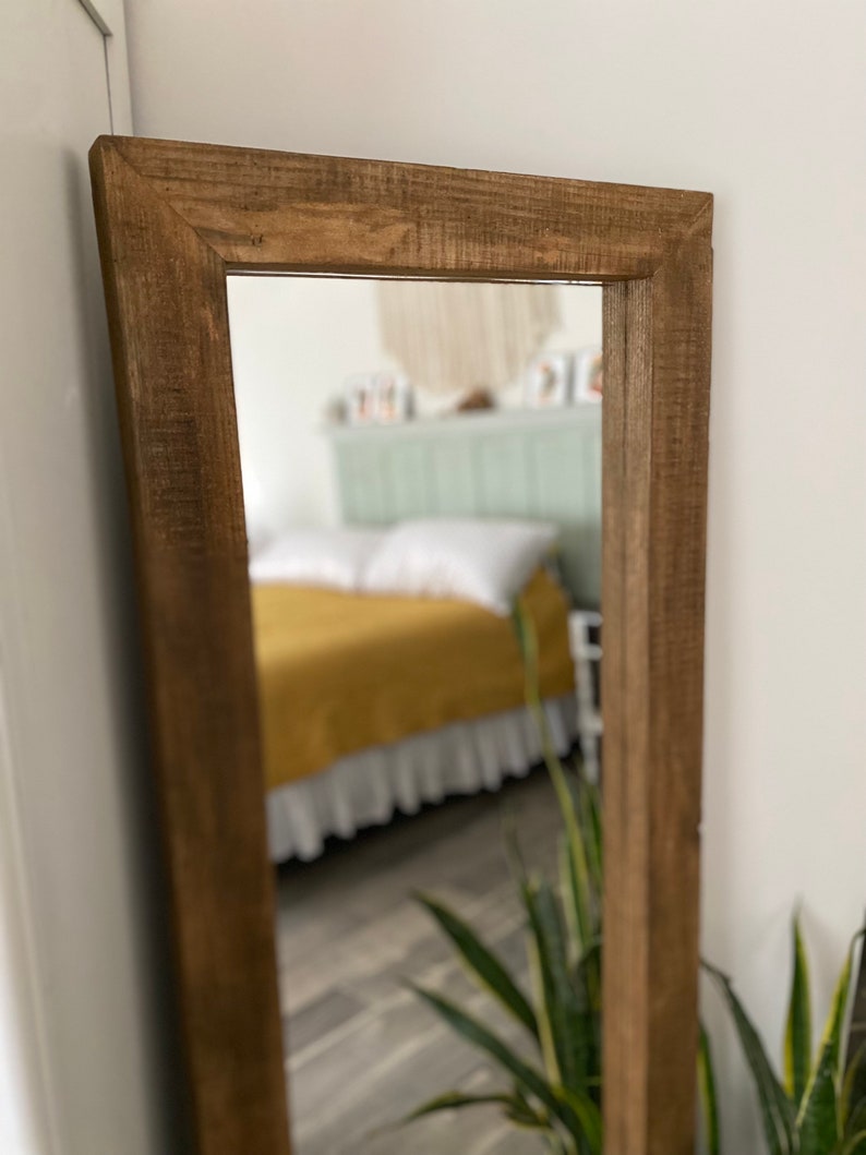 Full Length Mirror Natural Wood Mirror farmhouse Mirror Etsy