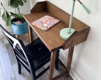 Solid Wood Writing Desk: Farmhouse Accent Table