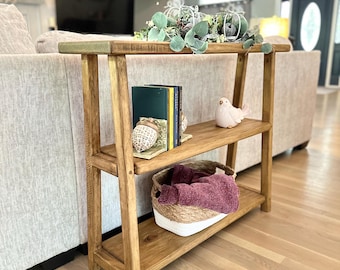 Wood Sofa Table With Shelves | Console Table | Living Room Furniture |