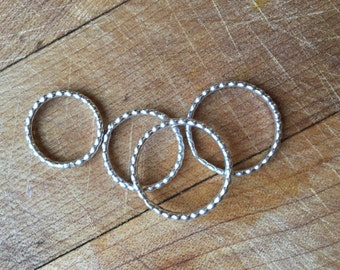 Midis/Stackers Sterling Silver Beaded Band