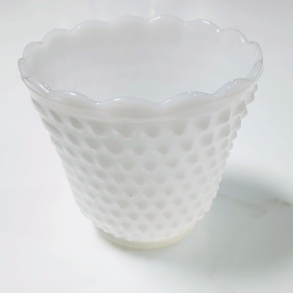 Vintage Fire King Hobnail Milk Glass Planter