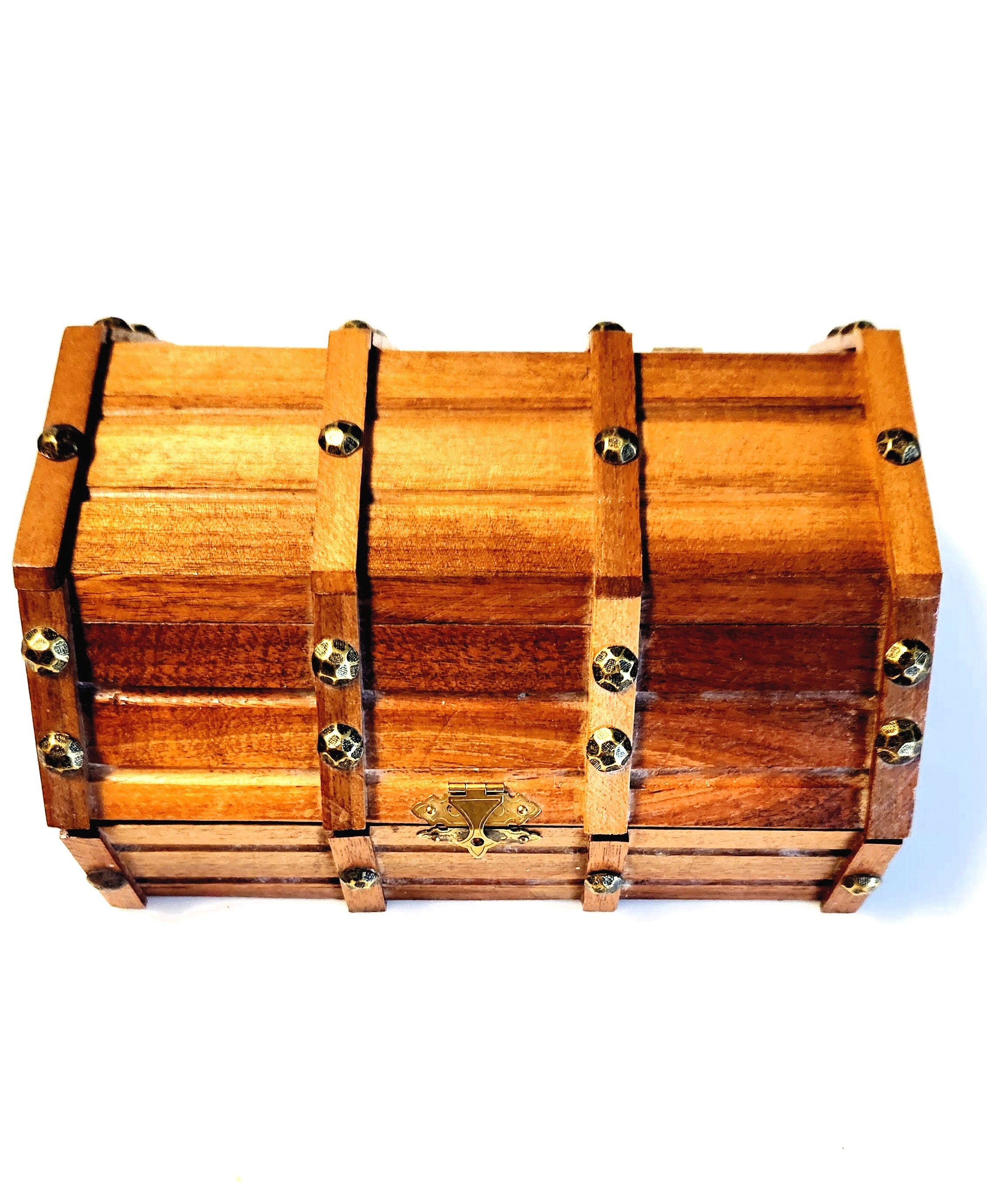 Vintage Wooden Treasure Chest Jewelry Keepsake Box - Etsy
