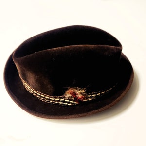 The Kleinhans Co Vintage Men&#39;s Brown Fedora Hat 7 1/4