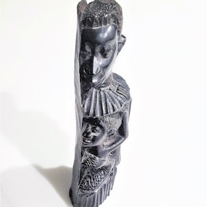 Vintage Makonde Tree of Life Hand-Carved Sculpture Statue