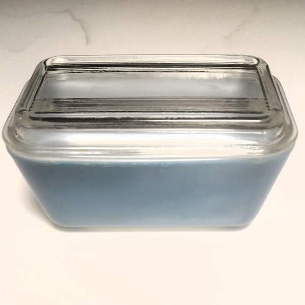 Vintage Blue Pyrex Refrigerator Dish With Lid 502 B