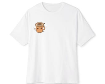 Cute Coffee-Themed Unisex Oversized Boxy Tee, Perfect Gift for Coffee Lovers, Casual Wear, Everyday Comfort, Fun Graphic Tee