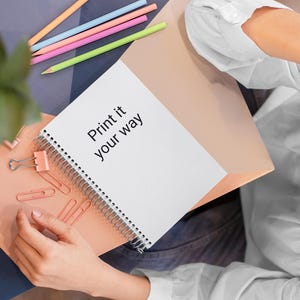 Quaderno a spirale personalizzato: diario a righe, stampa personalizzabile