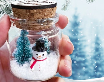Pet Snowman in a Bottle Personalized Christmas Party Favors