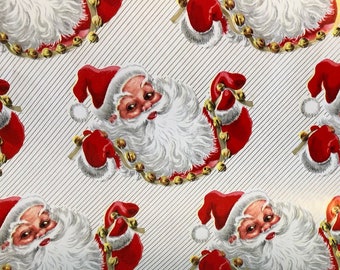 Vintage 1950s Christmas Wrapping Paper Santa Claus Christmas Gift Wrap