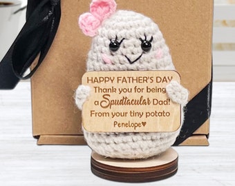 Gift for Daddy from Kids for Father's Day, Positive Crochet Potato with Optional Gift Box