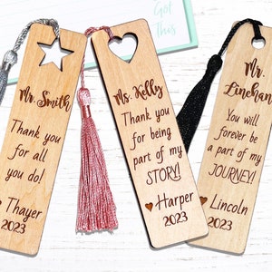 Teacher Bookmark Personalized | End of year Teacher Gift | Back to School Gift | Teacher appreciation | Thank you
