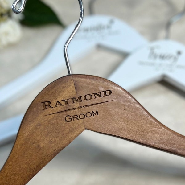 Personalized Wedding Hanger for Groom and Bride, Dress Hangers for Bride and Bridal Party