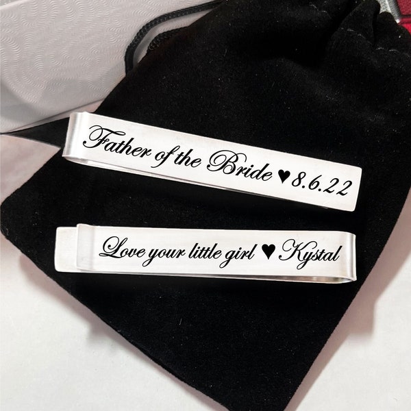 Father of the Bride, Father of the Groom Gift, Groomsmen Gifts, Custom Tie clip