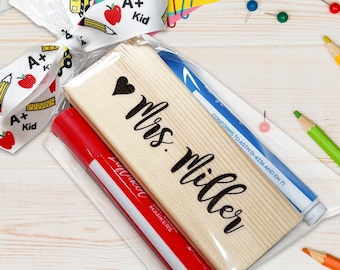 Personalized whiteboard eraser chalkboard eraser with expo markers, teacher appreciation gift for school