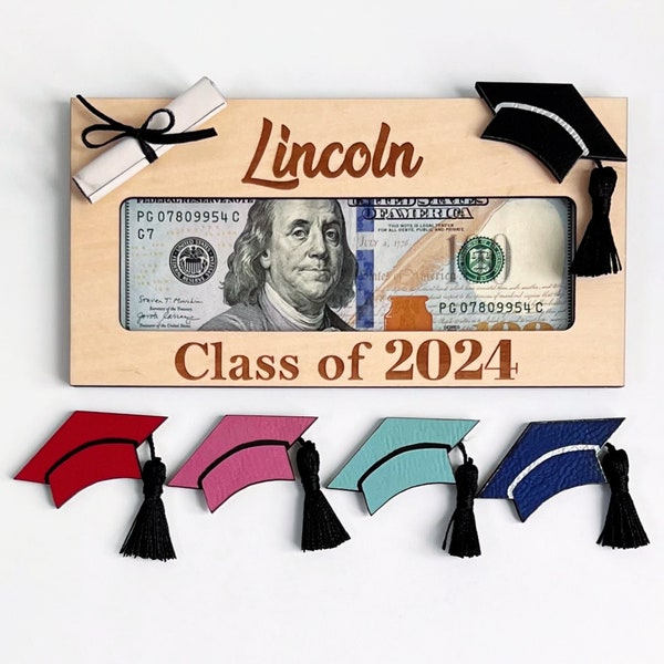 Graduation Gift Money Holder, Personalized Graduate Cash Holder, College Graduation Gift, Handcrafted in the USA