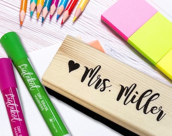 Personalized Teacher Appreciation Gift | Whiteboard or Chalkboard Eraser with Markers Gift Set | Eraser Gift | Gift for Teachers