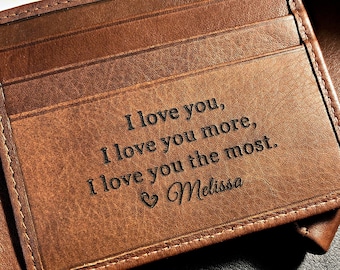 Personalized men&#39;s wallet • custom engraved wallet • personalized gift for dad Fathers day gift • monogram wallet • Toffee  7751 +