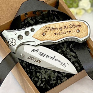Father of the Bride Gift from Daughter Personalized Pocket Knife