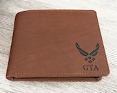 Air Force Gifts, Husband Gift, Boyfriend Gift, Slim Mens Wallet, Air Force Academy Graduation, Military Gifts Pilot Wings Toffee 7751